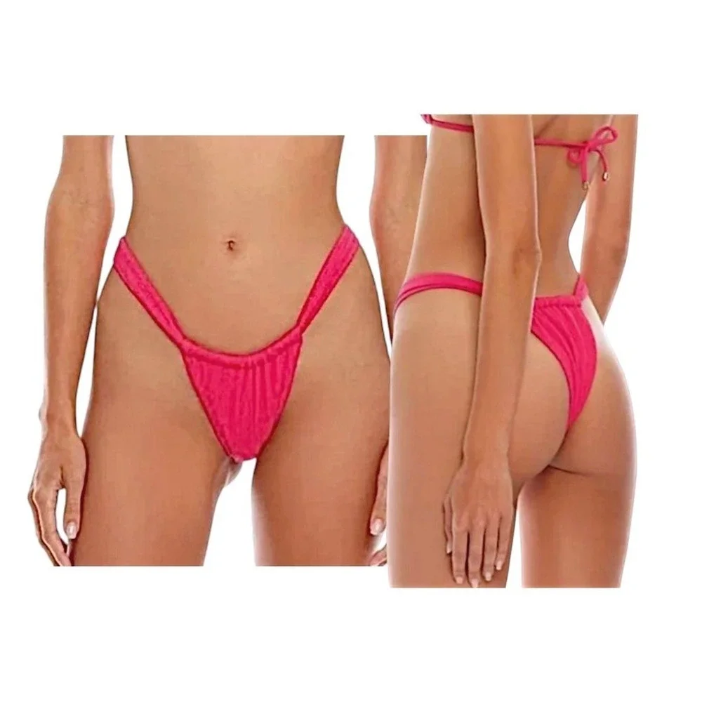 Agua Bendita Elsa Luau Bikini Bottom XL Pink Brazialian Vacation Swimwear NWT